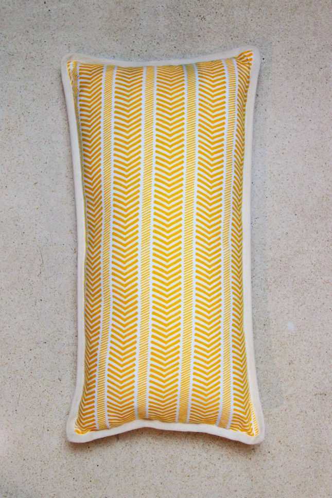Pillow Case Herringbone Yellow