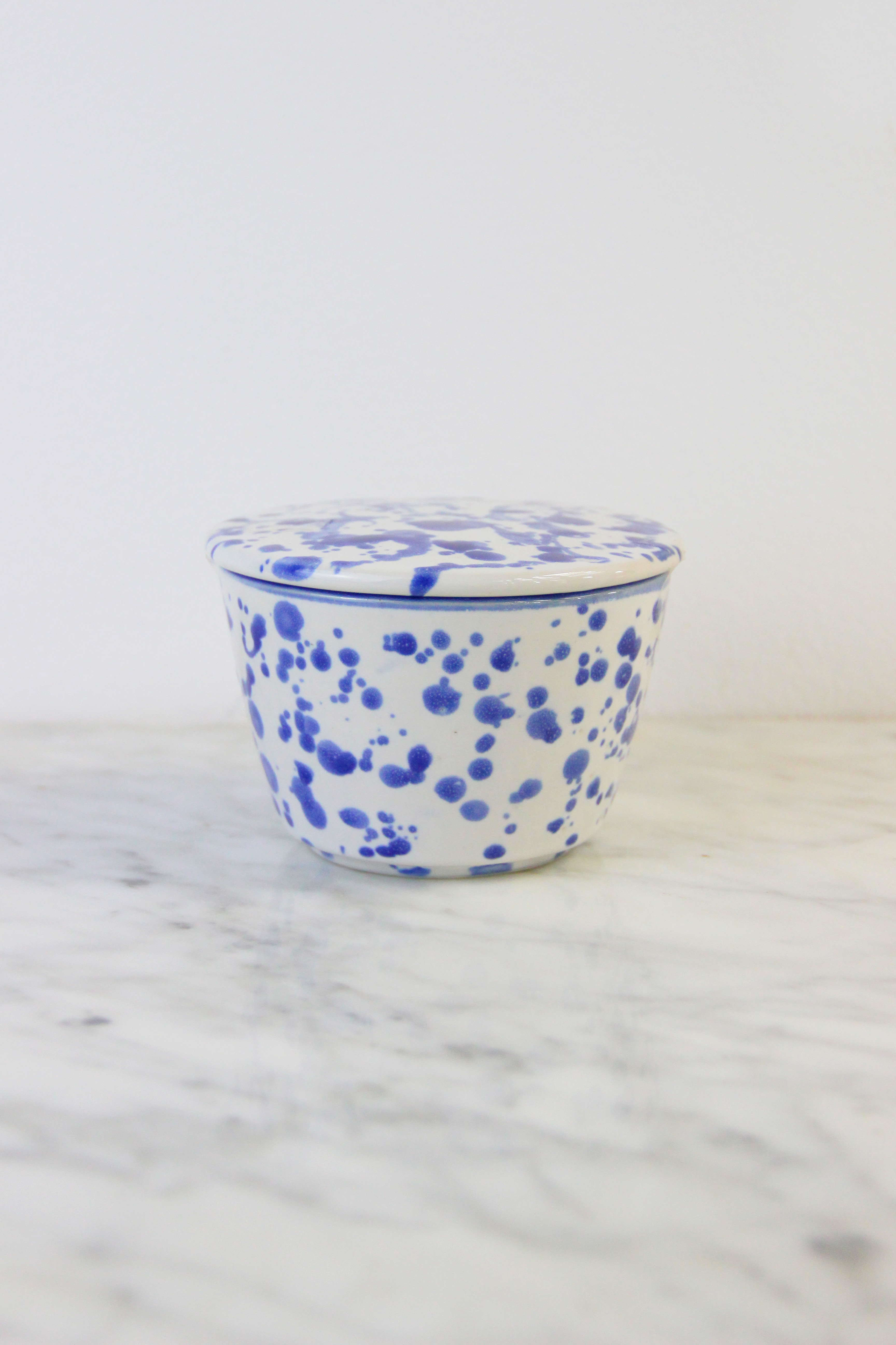 Blue Splatter Rice Bowl with Lid Cayenne Home