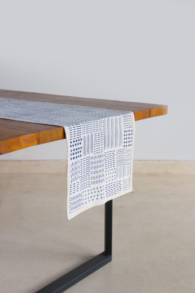 Table Runner Stitch Navy
