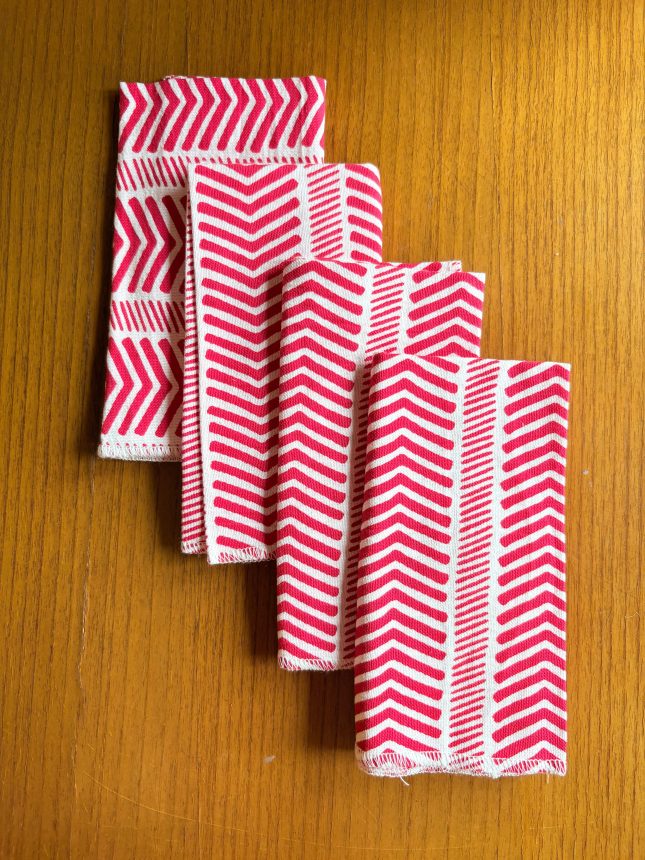 Napkin Herringbone Red