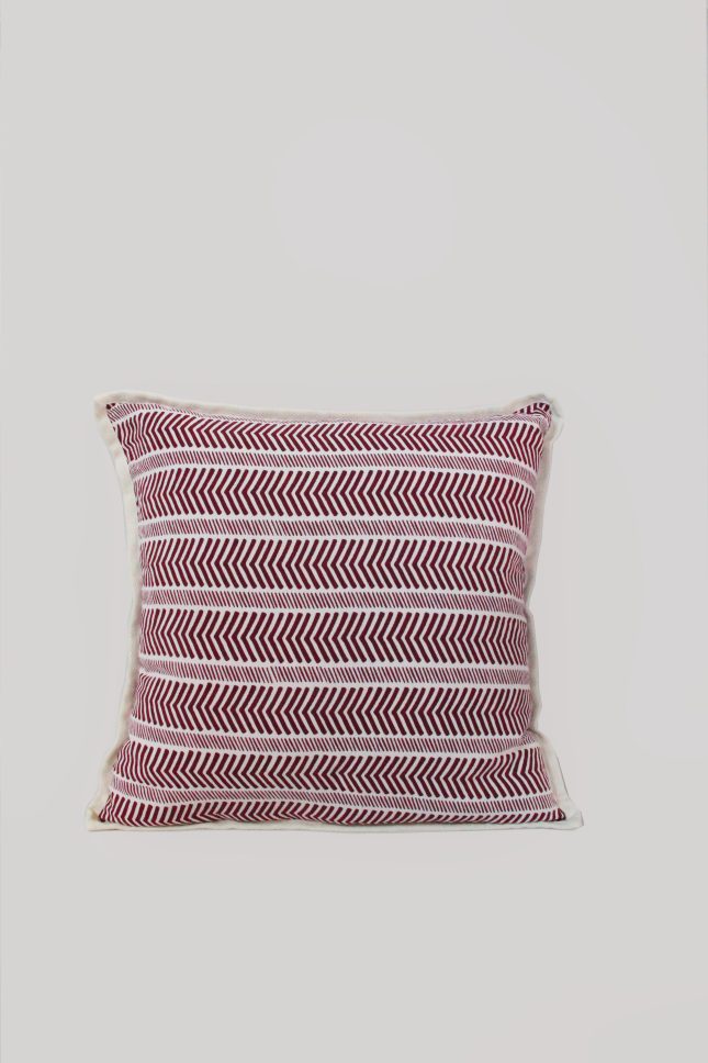 Pillow Case Herringbone Maroon