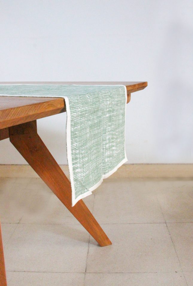 Table Runner Arsir Palm Green