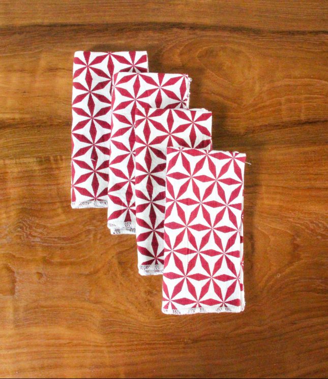 Napkin Hexastar Maroon