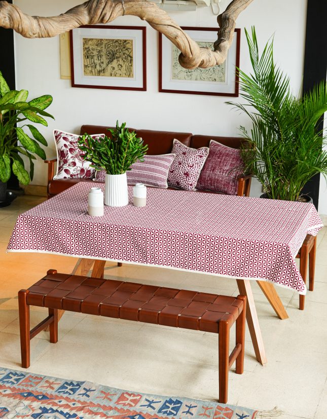 Table Cloth Hexastar Maroon