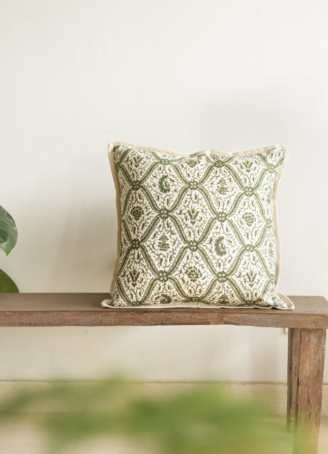 Pillow Case Sida Palm Green – Sand