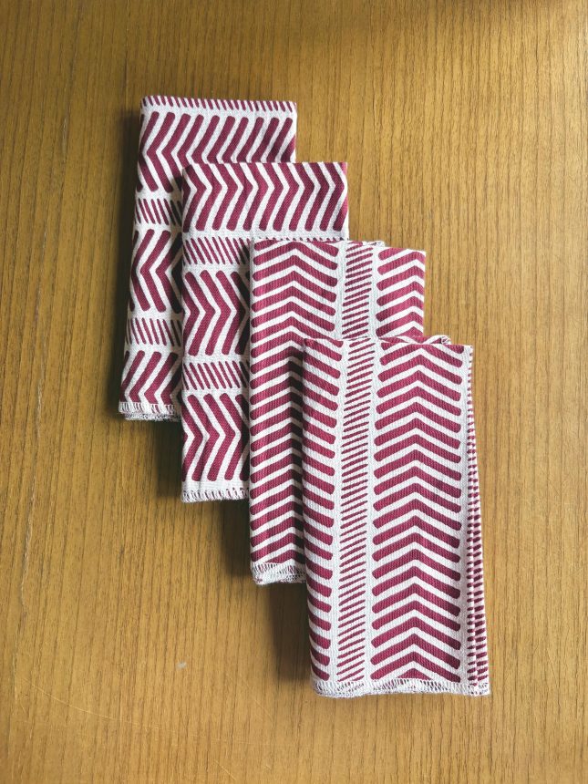 Napkin Herringbone Maroon